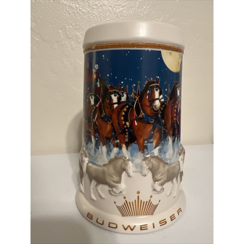 2005 Budweiser Holiday Beer Stein CS628 Anheuser-Busch By Ceramarte In Brazil